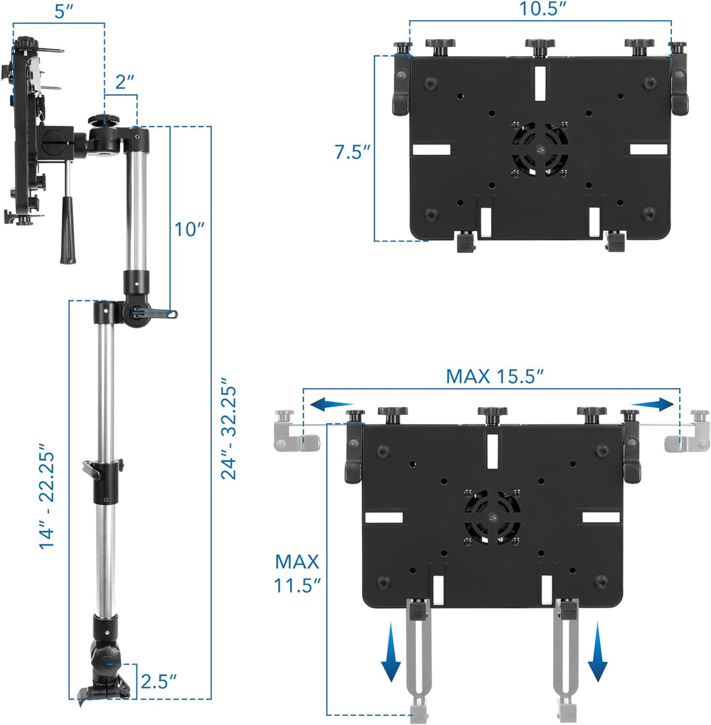 Soporte para laptop de automóvil para vehículos comerciales