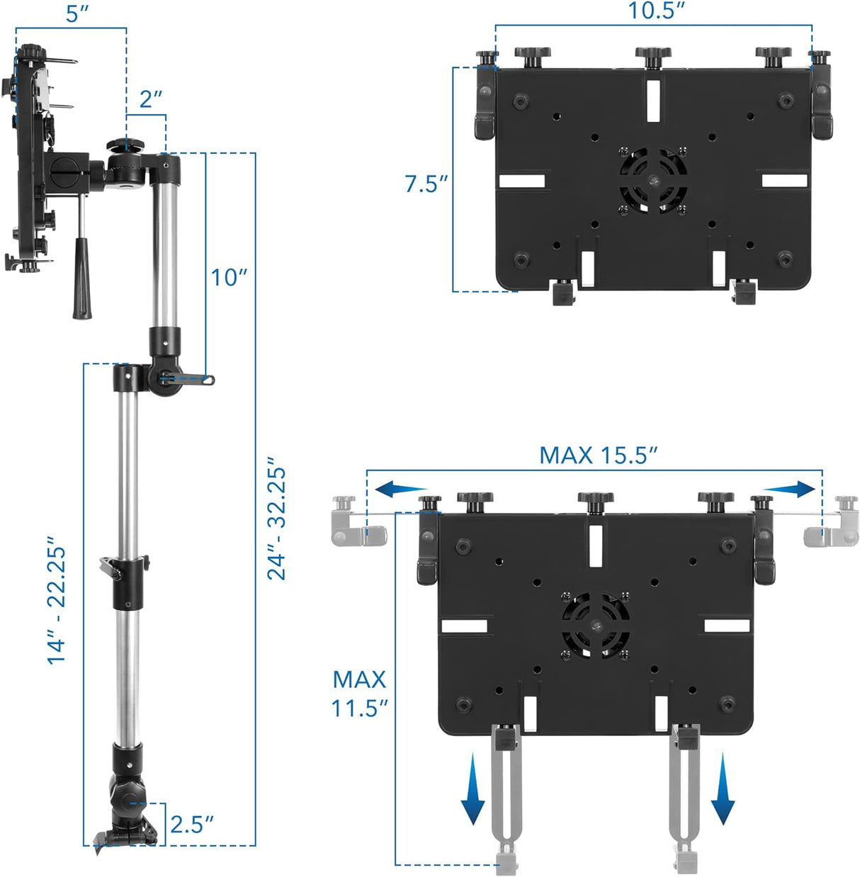 Soporte para laptop de automóvil para vehículos comerciales