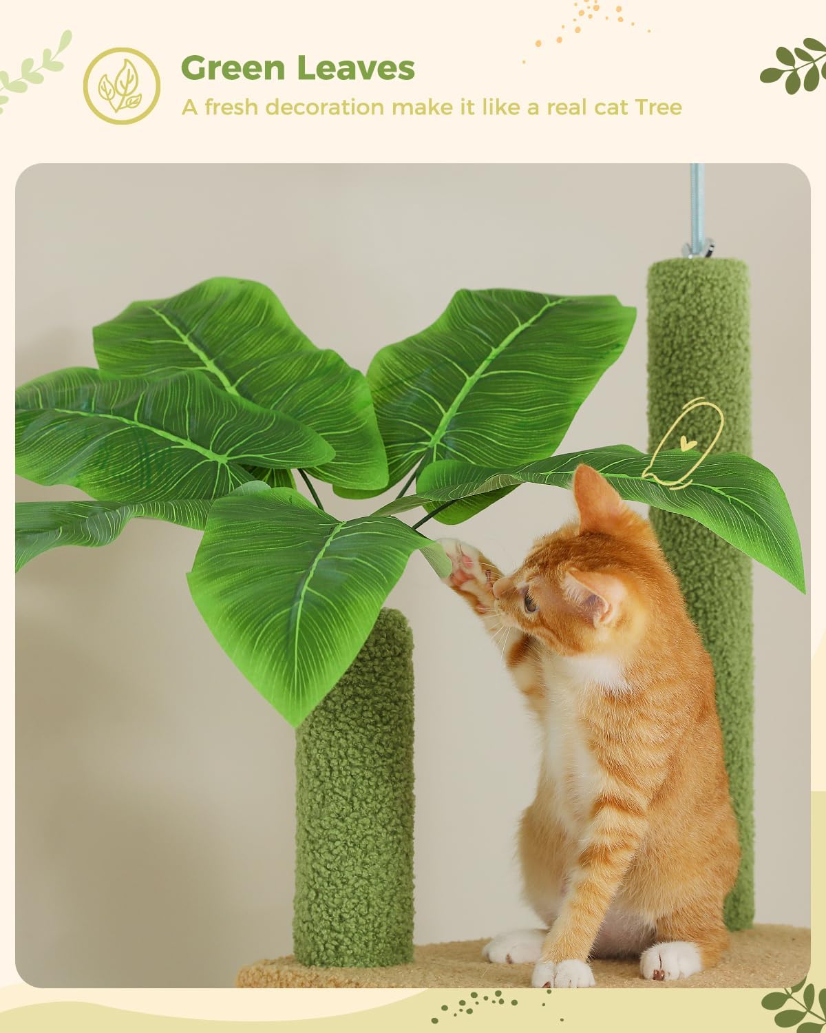 Árbol para gatos PEQULTI, ajustable 90.5''-100.4'', con hamaca