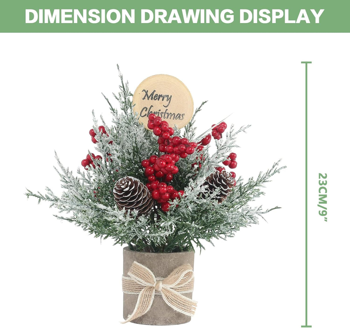 Árbol de Navidad pequeño, marca desconocida, 9 artificial, 2PCS.