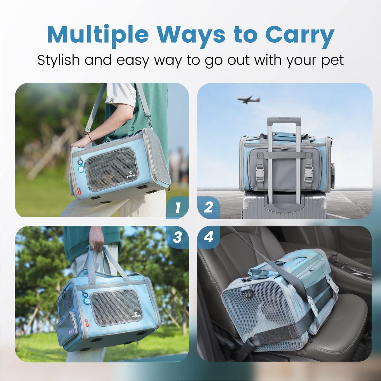 Transportadora de Mascotas Pawaii, Plegable y Cómoda