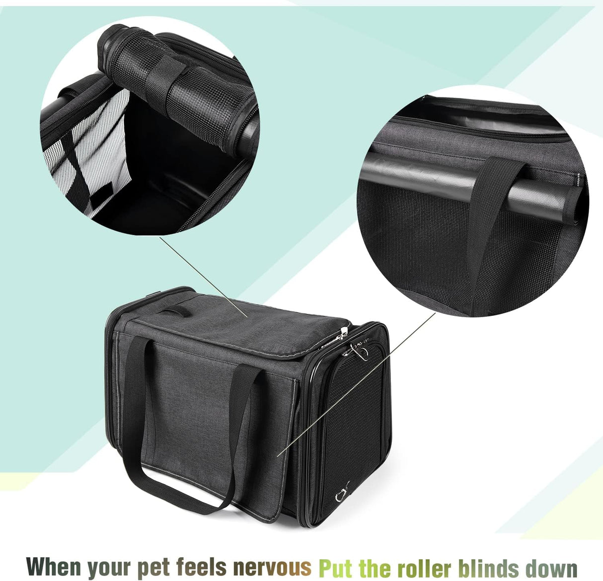 Transportín para Mascotas YUDODO 25 lbs Aprobado Aerolínea Grande