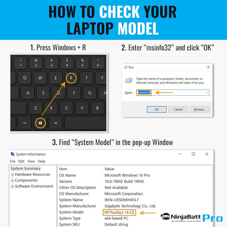 Batería duradera para HP Pavilion serie 15 HT03XL NinjaBatt