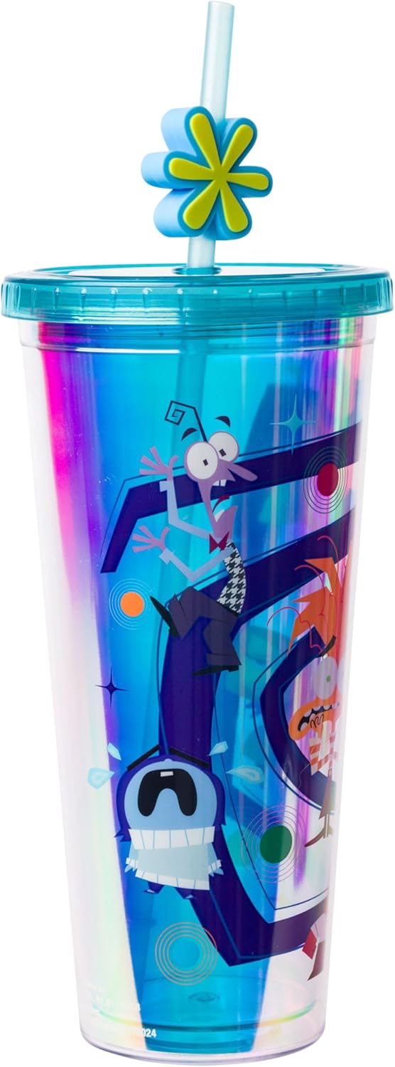 Vaso Frío Pixar Inside Out 2 con Tapa y Popote 24 oz