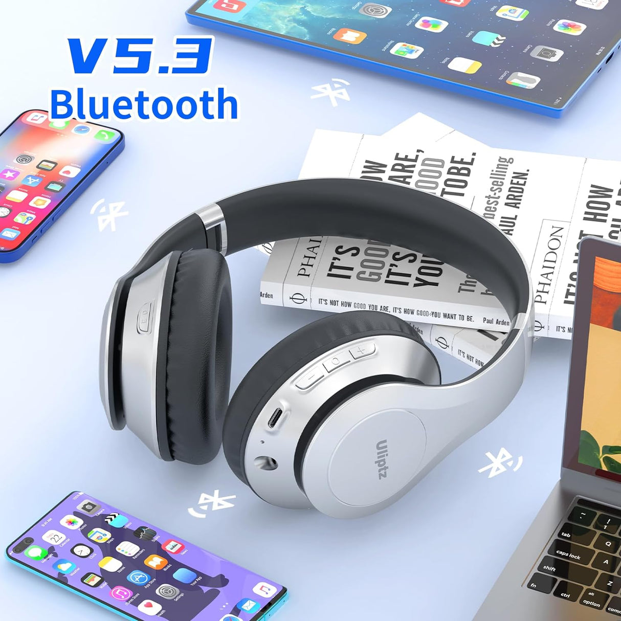 Auriculares Bluetooth Uliptz, 65H, 6 Modos EQ, Plegables