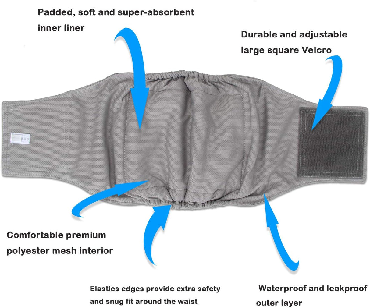 Teamoy Pañales reutilizables para perros machos, banda lavable para cachorro