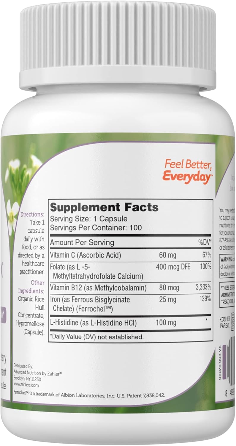 Suplemento Complejo de hierro Zahlers con Ferrochel