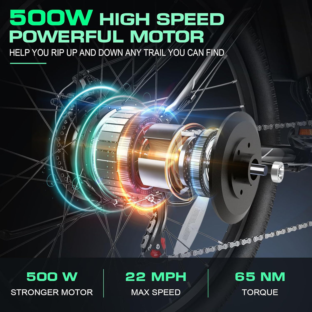 Bicicleta Eléctrica Vivi 780W, 50 millas, 21 velocidades, 26”