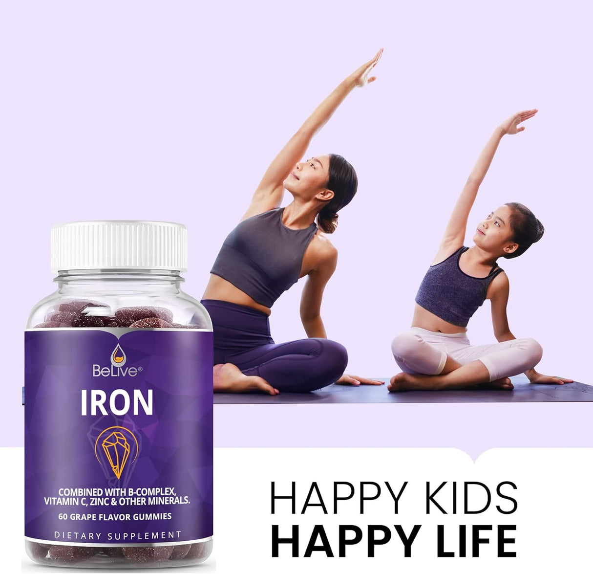 Suplementos Gomitas de hierro con vitamina C y A 60