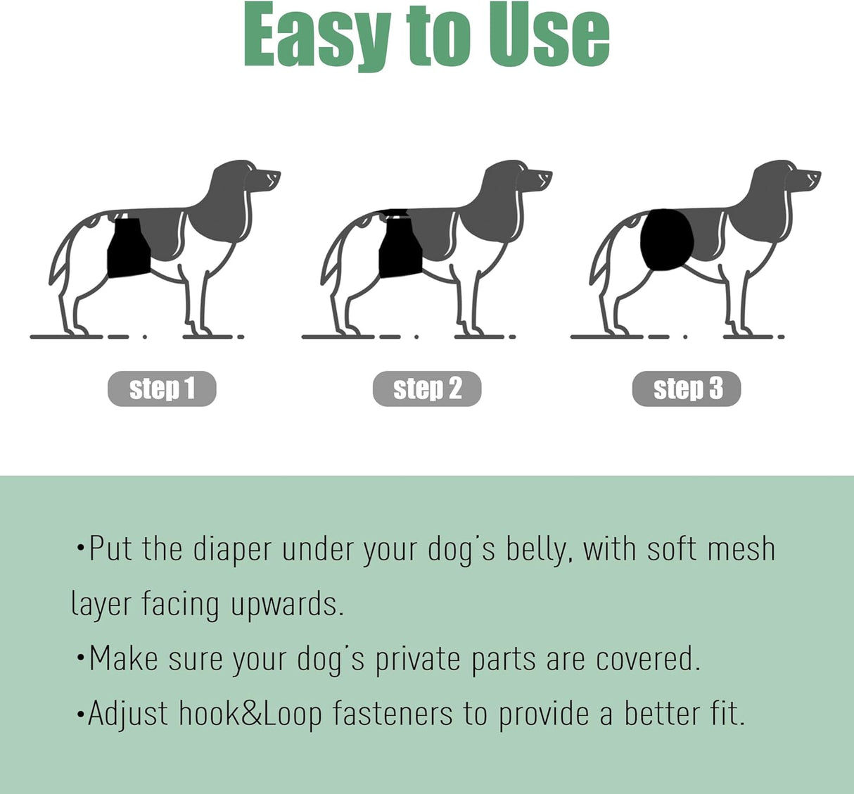 wegreeco Pañales lavables para el vientre para perros machos