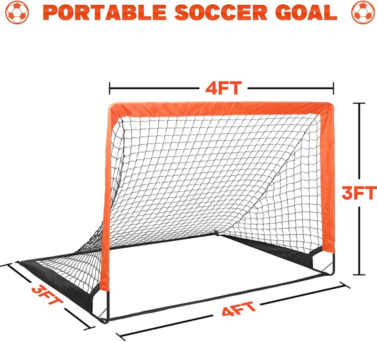 Simple Deluxe Portería de fútbol portátil de 4 x 3 pies