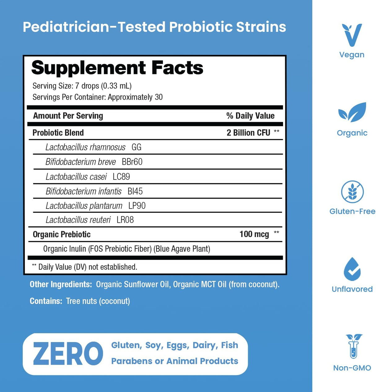 Gotas probióticas orgánicas para bebés | Apoyo digestivo y inmune