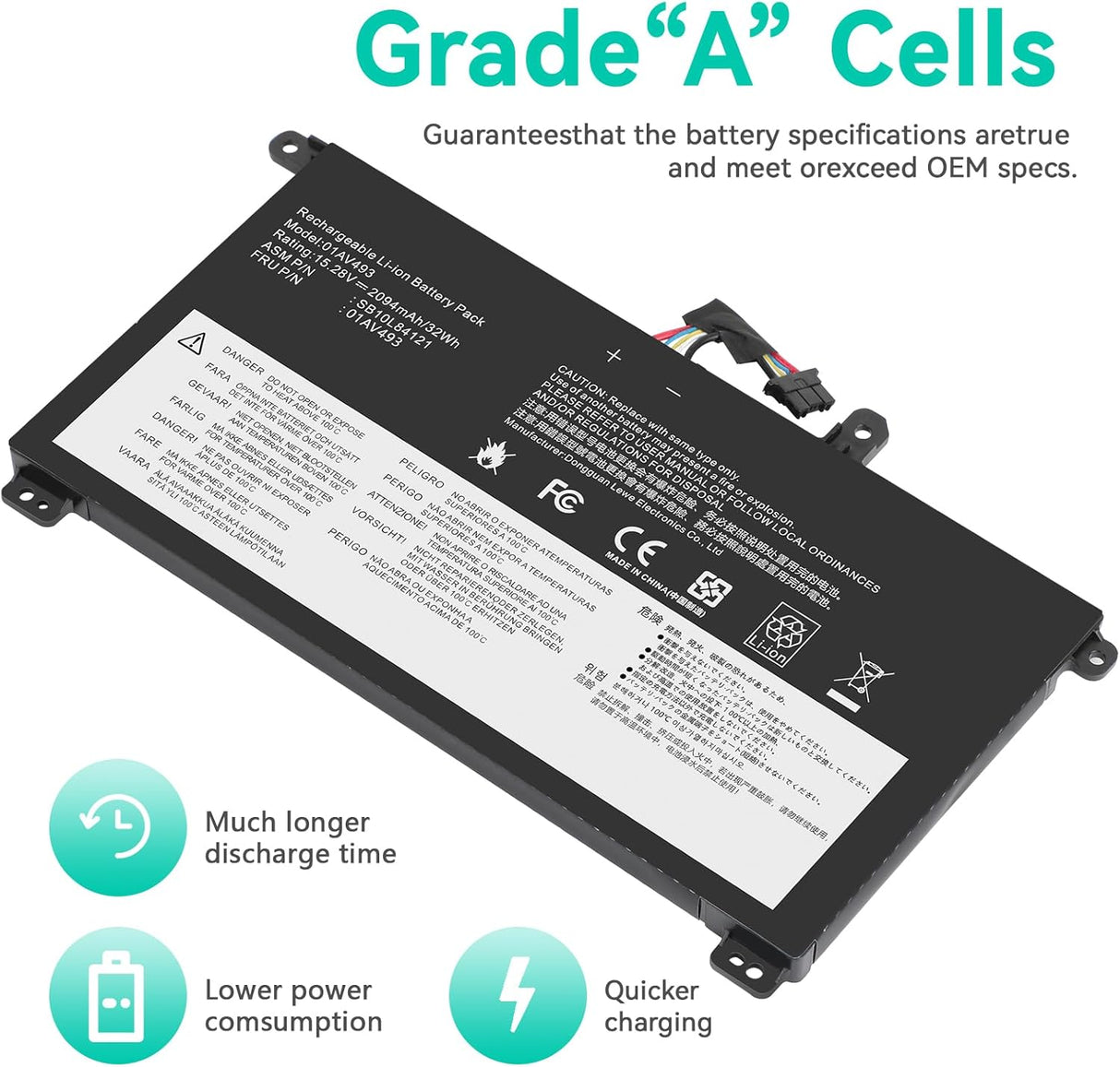 Reemplazo de batería para Lenovo ThinkPad T570 T580 P51S P52S