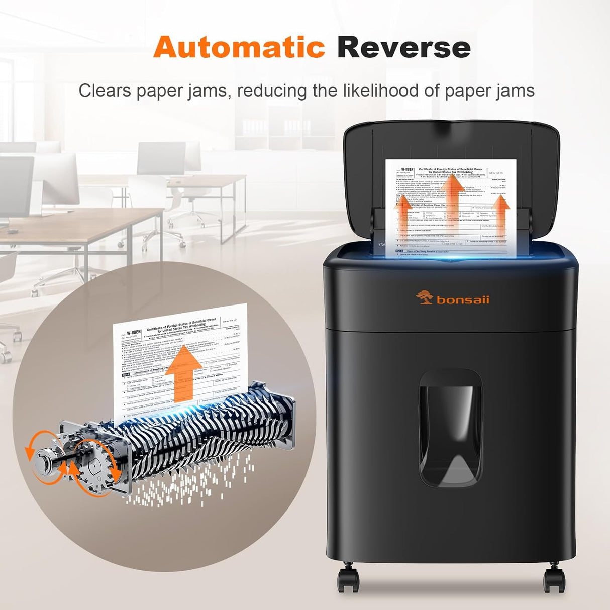 Trituradora de papel Bonsaii, microcorte 100 hojas, P-4