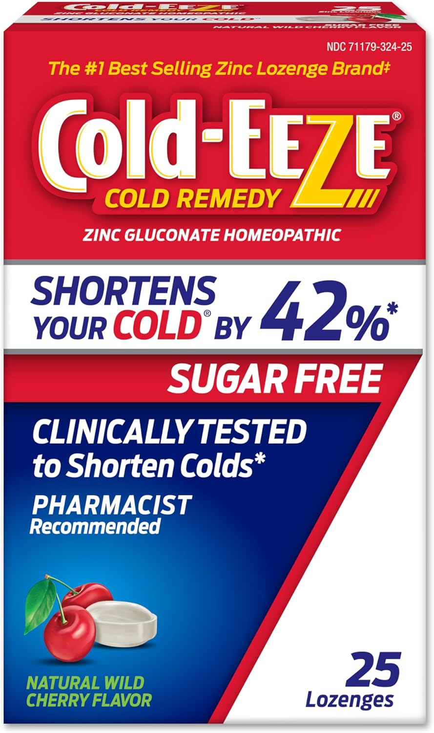 Cold-EEZE Menta Sin Azúcar, Pastillas de Zinc, 25 Ct