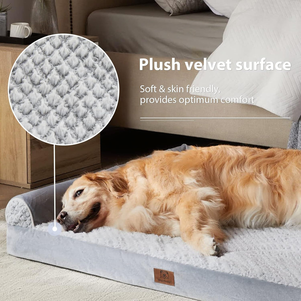 Cama ortopédica para perros WNPETHOME, con funda impermeable