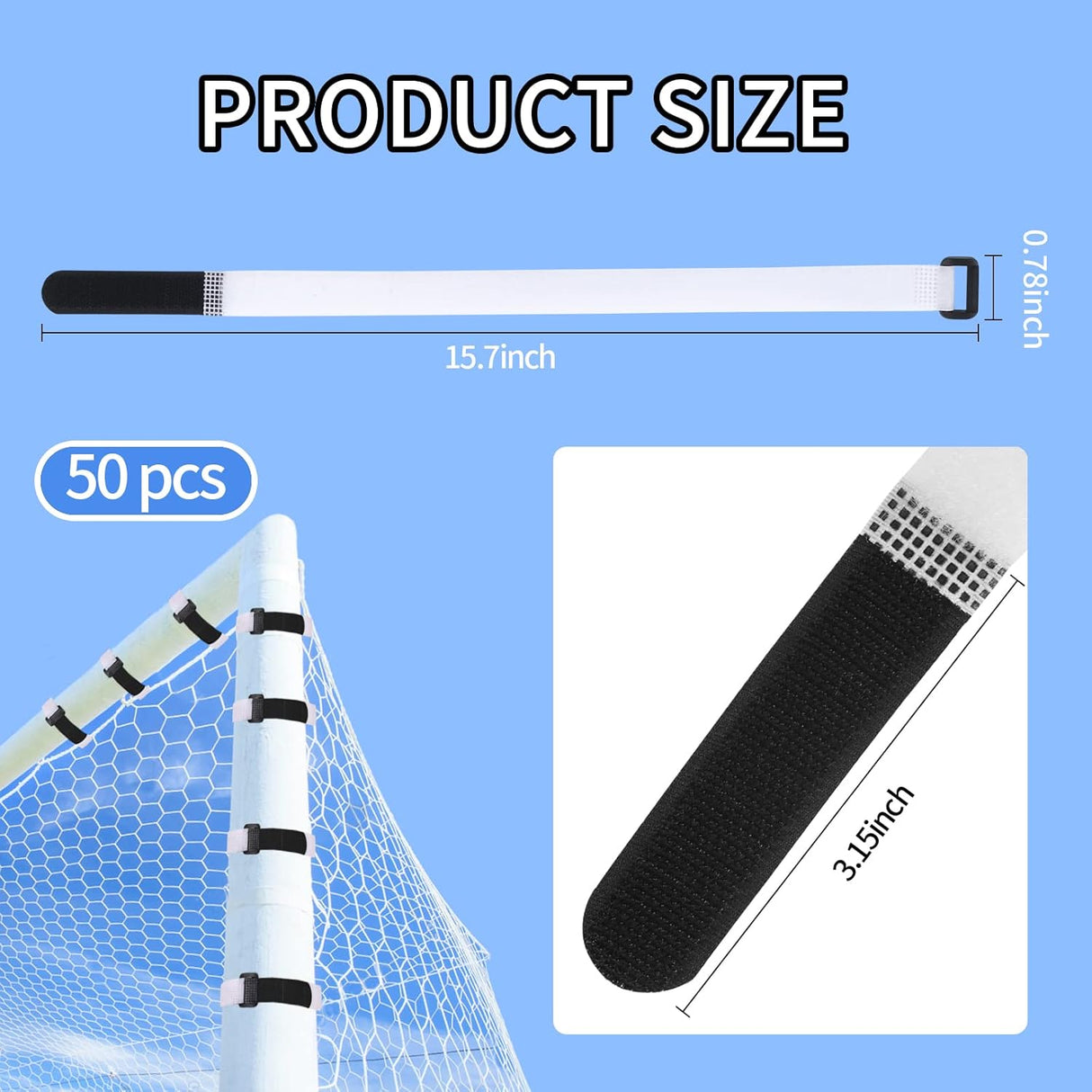 Correas de Fijación para Red de Portería de Fútbol 14 x 0.8