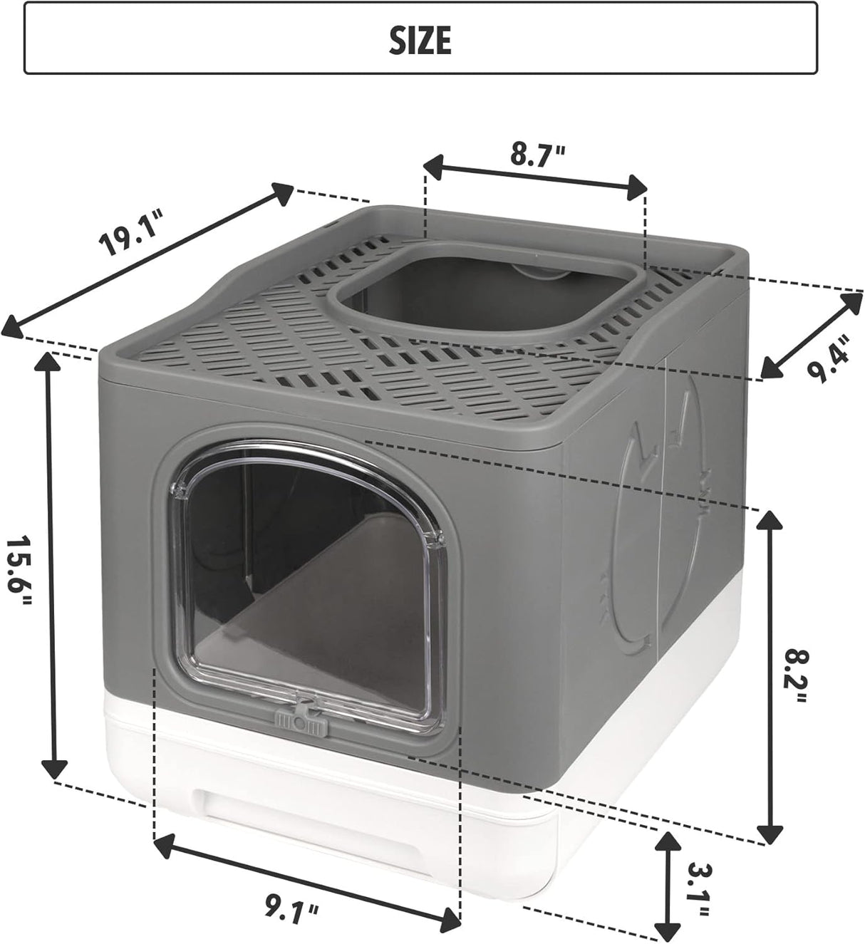 Caja de arena cubierta para gatos de interior Pet Prime