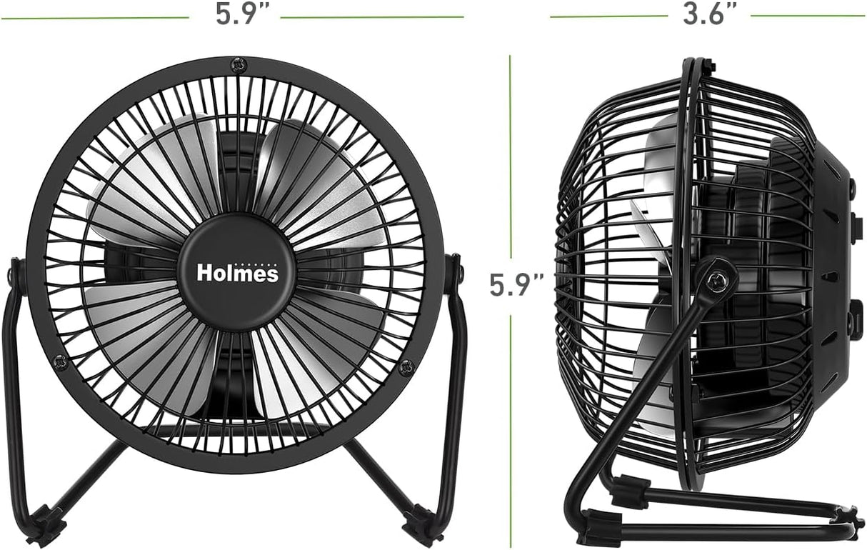 HOLMES Ventilador de Escritorio Mini 4 Alta Velocidad, 4 Aspas