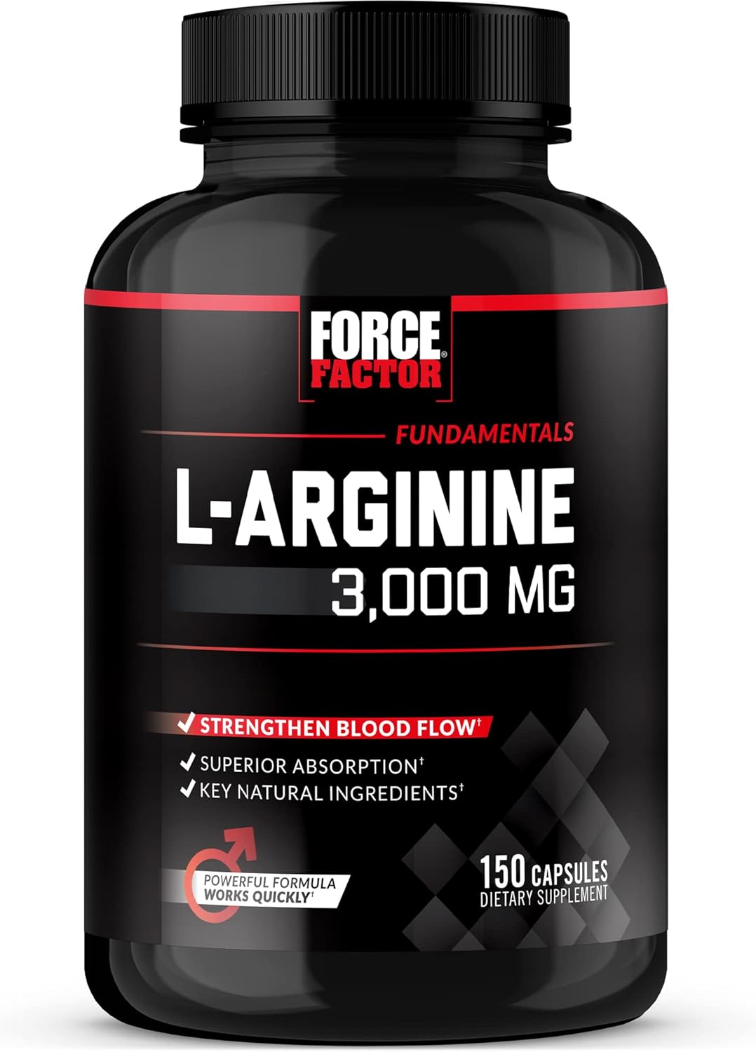 Suplemento L-Arginina FORCE FACTOR, 3000mg, 150 cápsulas
