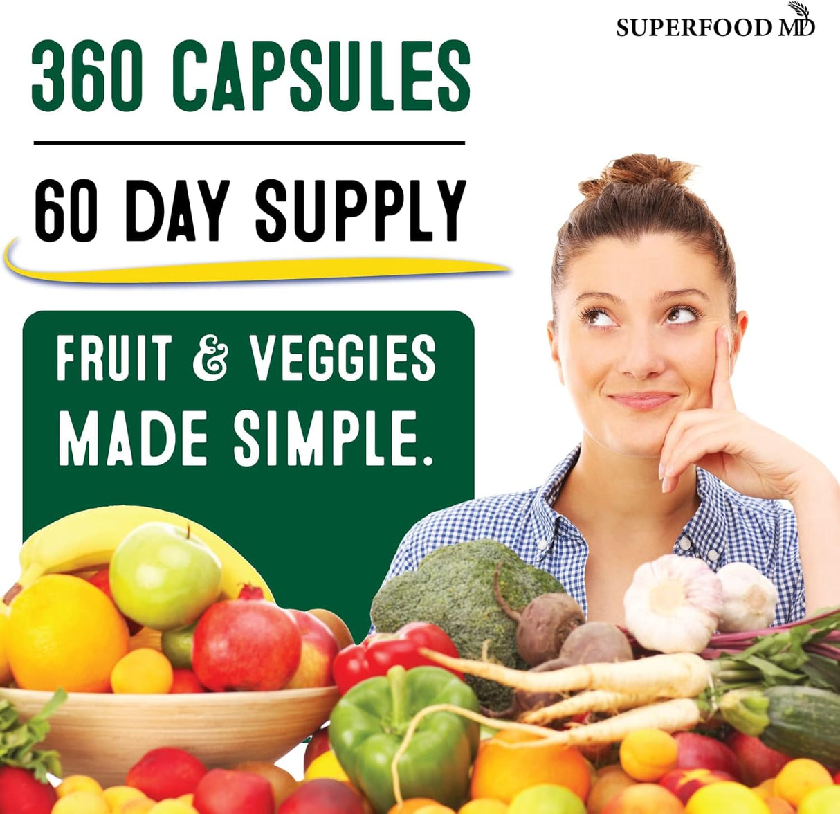 Suplemento de Frutas y Verduras, Natural Energy, 360 Cápsulas