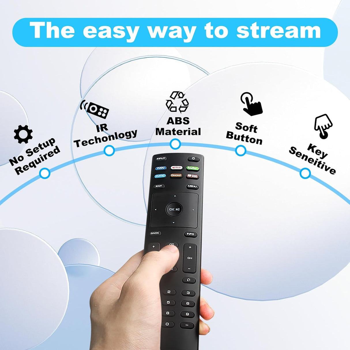 Control Remoto XRT136 Vizio Compatible con TV D40f-G9 D50x-G9