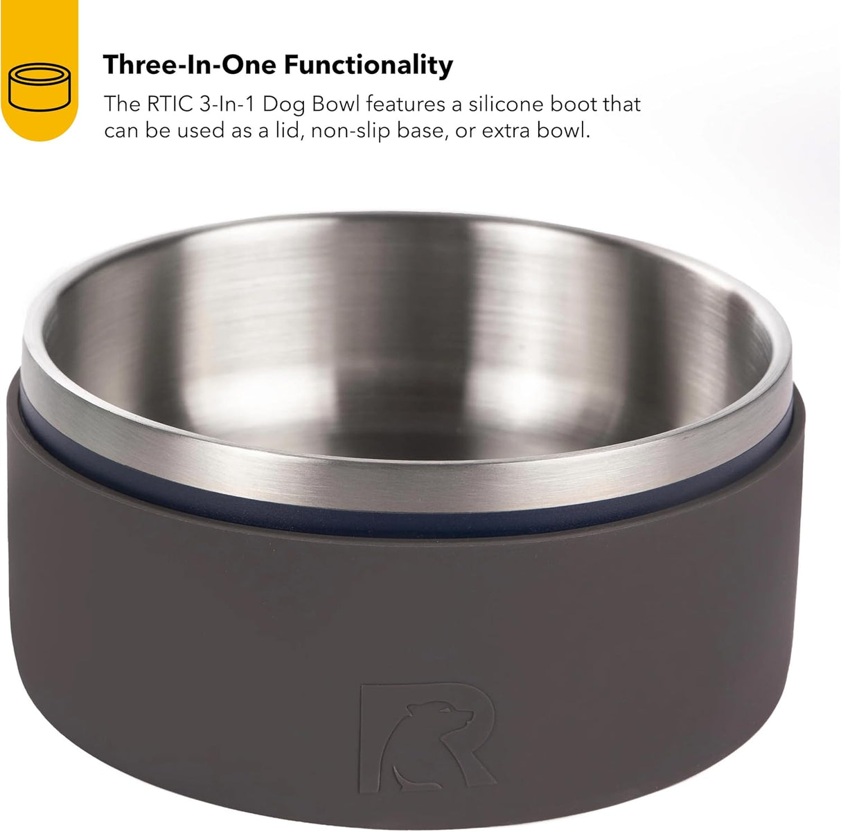 Cuenco 3 en 1 RTIC para Perros, Acero Inoxidable, Grande
