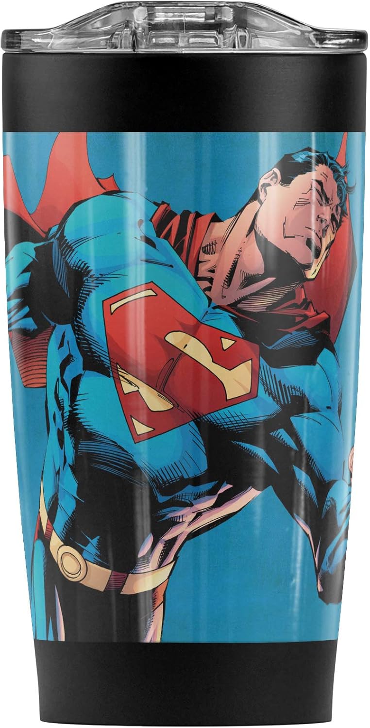 Taza de acero inoxidable Superman 20 oz, aislante y a prueba de fugas