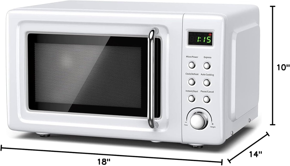 Horno Microondas Retro 0.7cu.ft, 700W, 8 Programas Automáticos