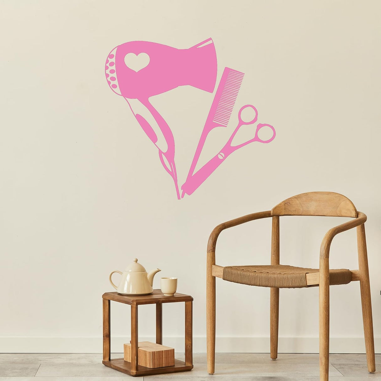 Vinilo Decorativo Herramientas de Belleza Barbería g1299