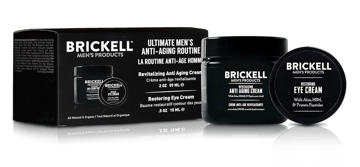 Crema facial antiarrugas y crema para ojos Brickell Men's