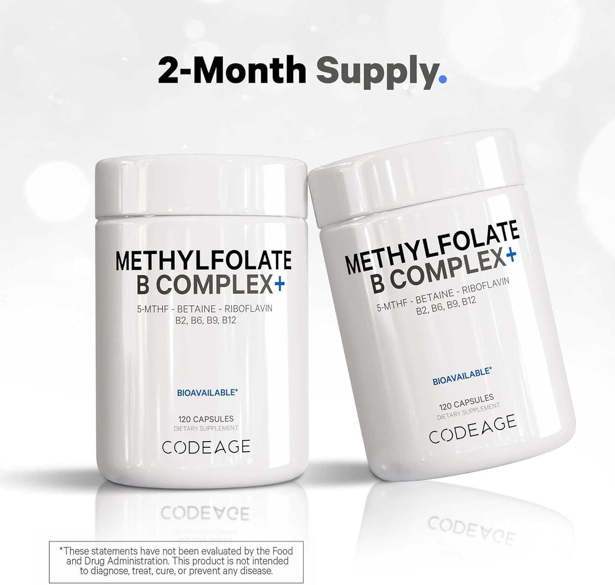 Suplemento Codeage Methylfolate B Complex 5 MTHF 120 Cáp