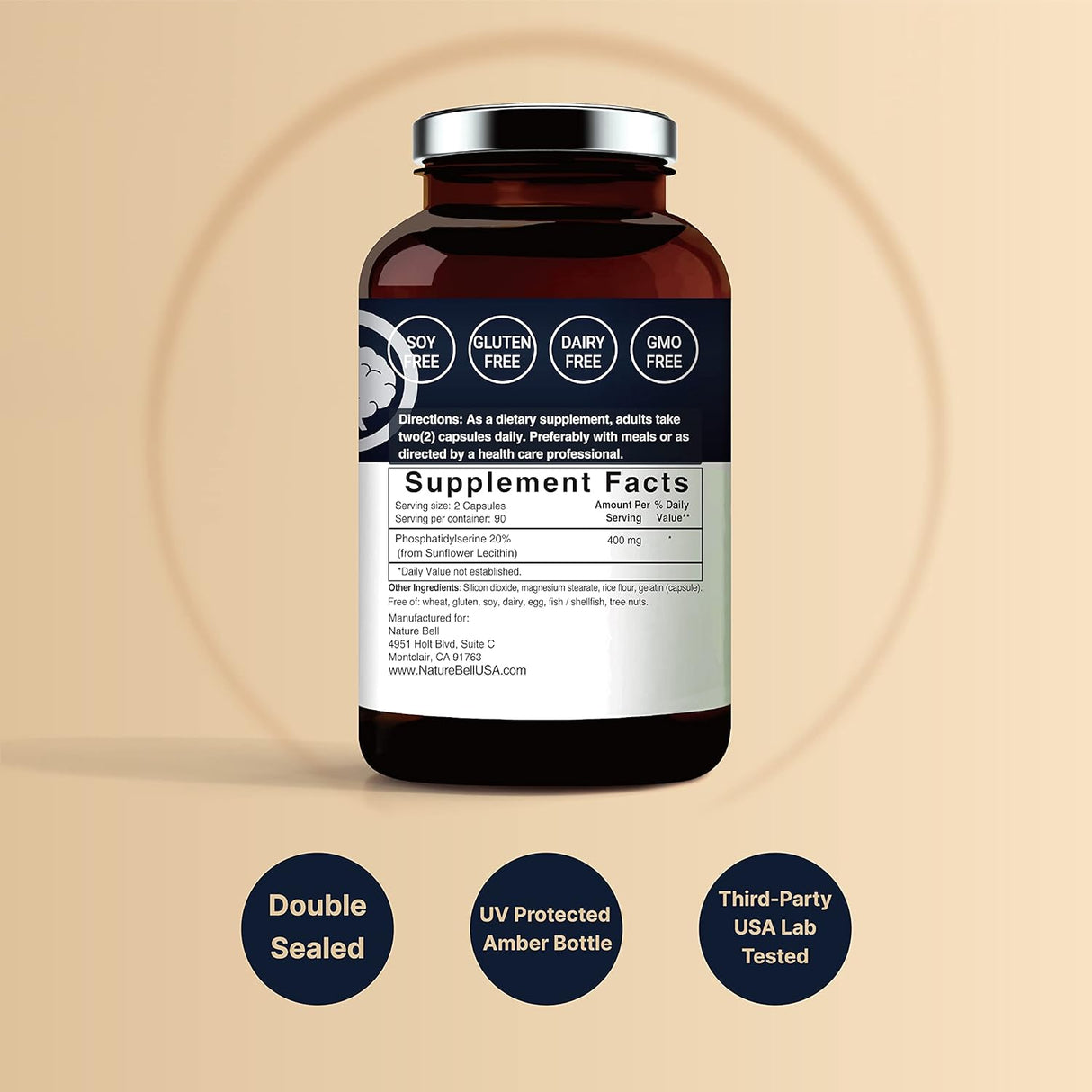 Suplemento 400 mg por porción 180 cápsulas sin soja