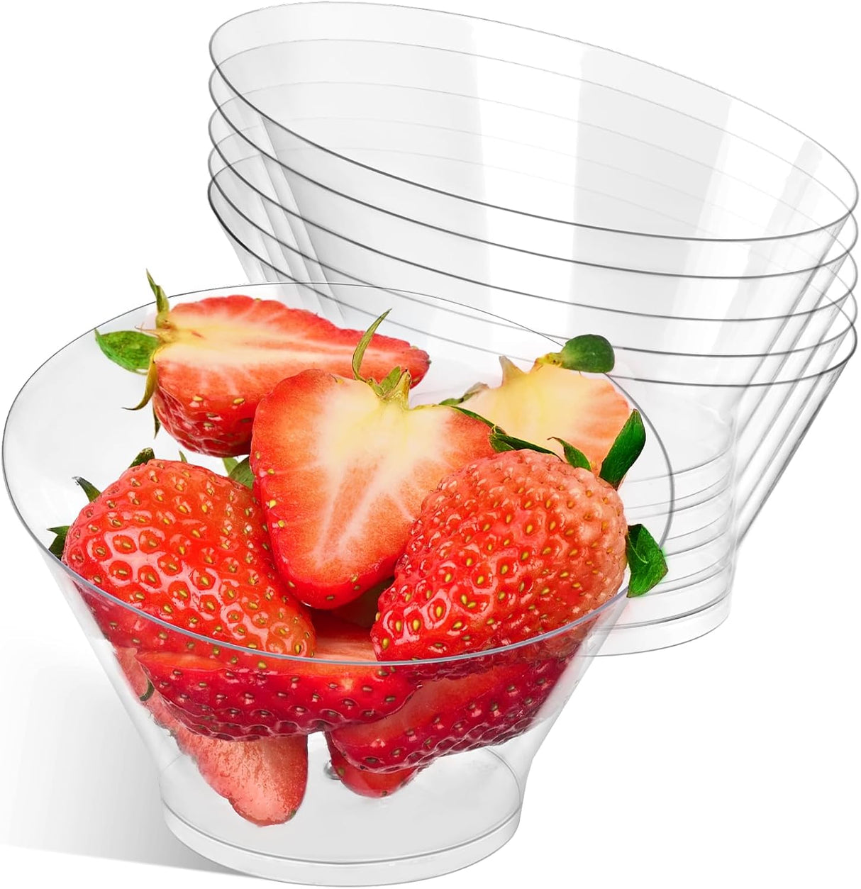 20 Bowls Plásticas Desechables 6 oz para Aperitivos