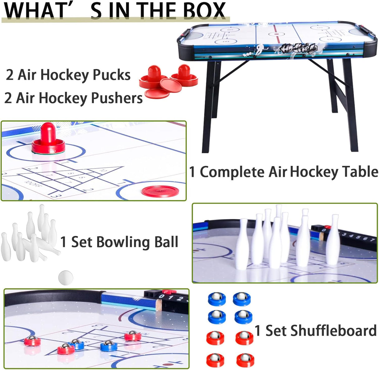 Mesa de hockey de aire plegable HLC Upgrade de 4 pies