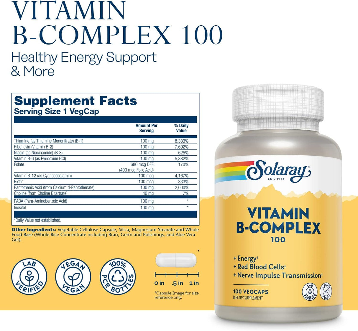 SOLARAY B Complejo 100, 100 CT