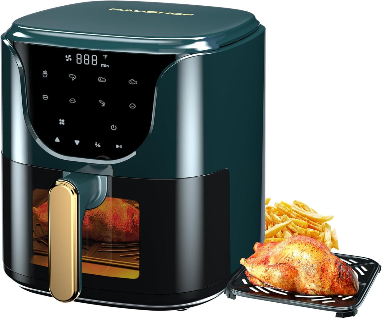 Freidora de Aire HAUSHOF 5.8 QT, 1450 W, 8 Funciones, Digital