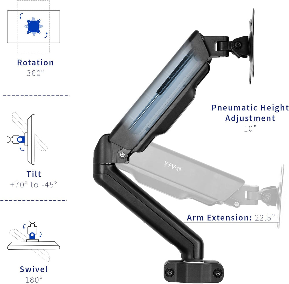 Soporte de monitor VIVO, brazo articulado, MOUNT-POLE05O