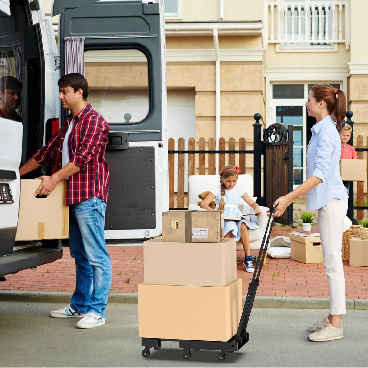 Carretilla Plegable SOYO, 500 lbs, 6 Ruedas, Carga Portátil