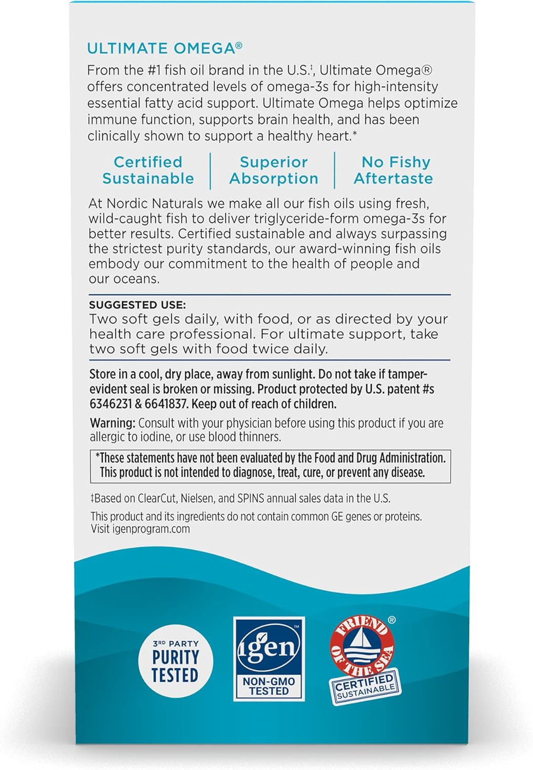 Suplemento Nordic Naturals Ultimate 1280 mg de Omega