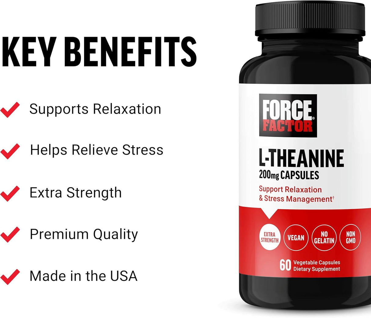 Suplemento extra fuerte de L-teanina para aliviar el estrés