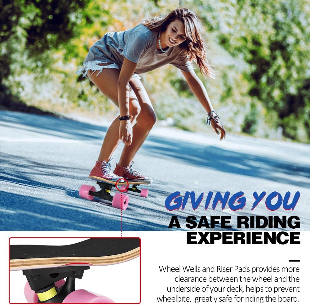 Patineta Completa para Principiantes, 27 x 8 Pulgadas, 7 Capas