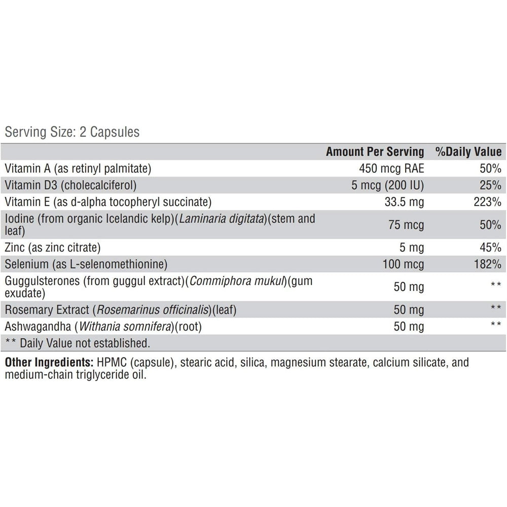 Suplementos Alimenticios biosíntesis de tiroides