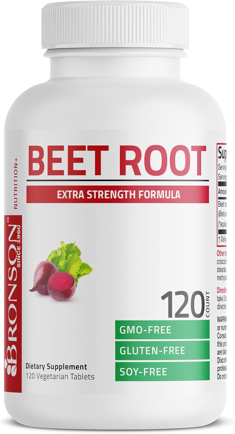 Suplemento de Remolacha Bronson, 120 Tabletas Vegetales, 2000mg