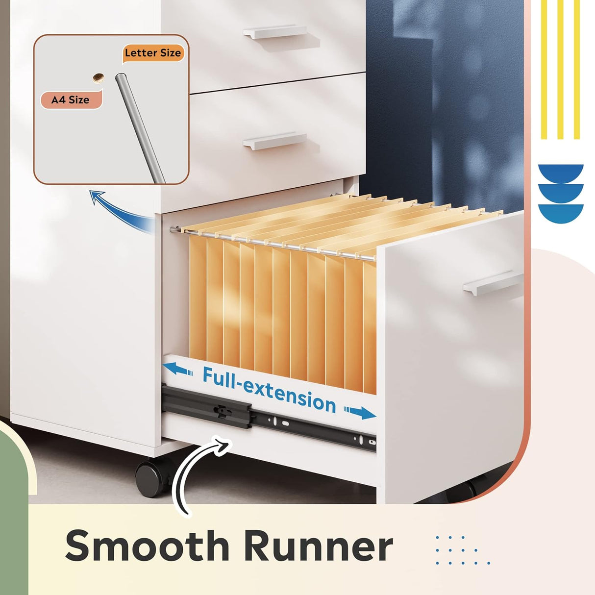 Gabinete de Archivos Móvil DEVAISE, 3 Cajones, A4/Letter