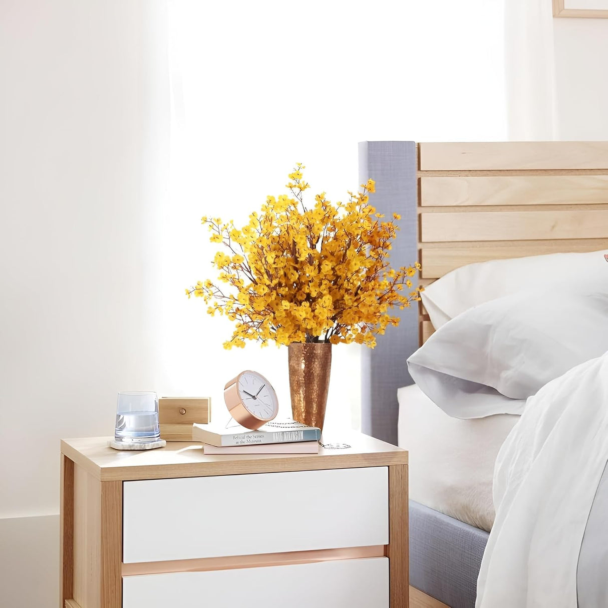 12 Pcs Flores Artificiales, Gypsophila, Decoración Mesa