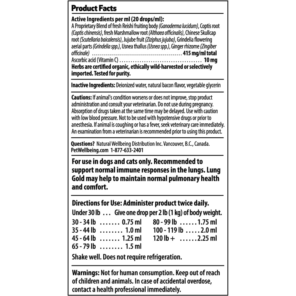 Vitaminas Soporte de respiración natural para caninos