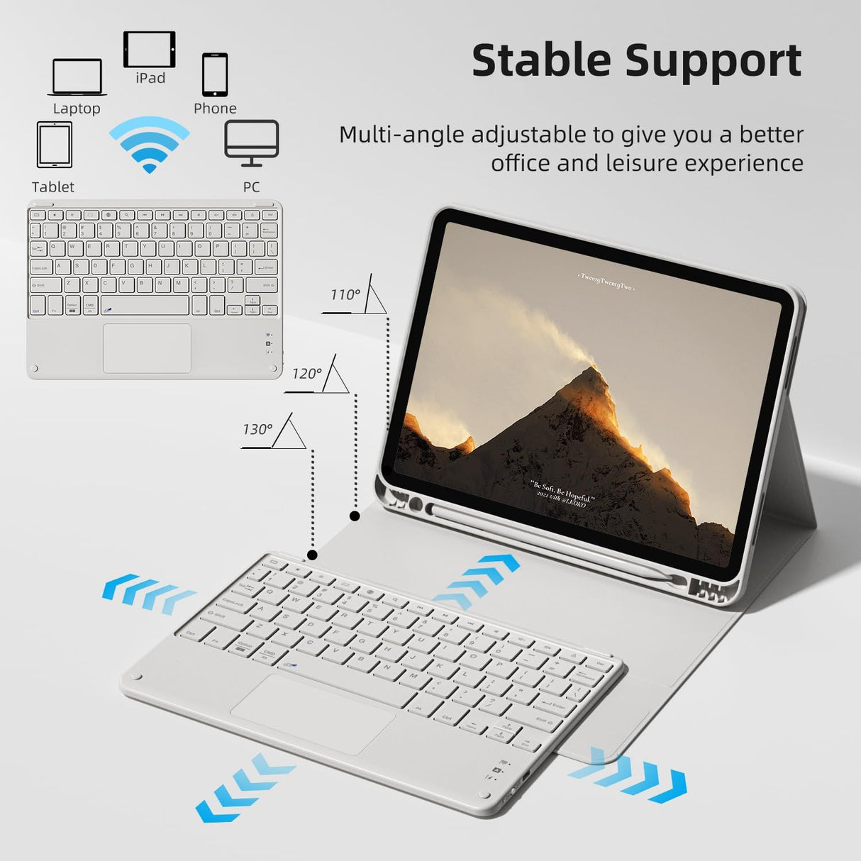 Funda con teclado para iPad Air 11 6ta/5ta/4ta Gen, Bluetooth