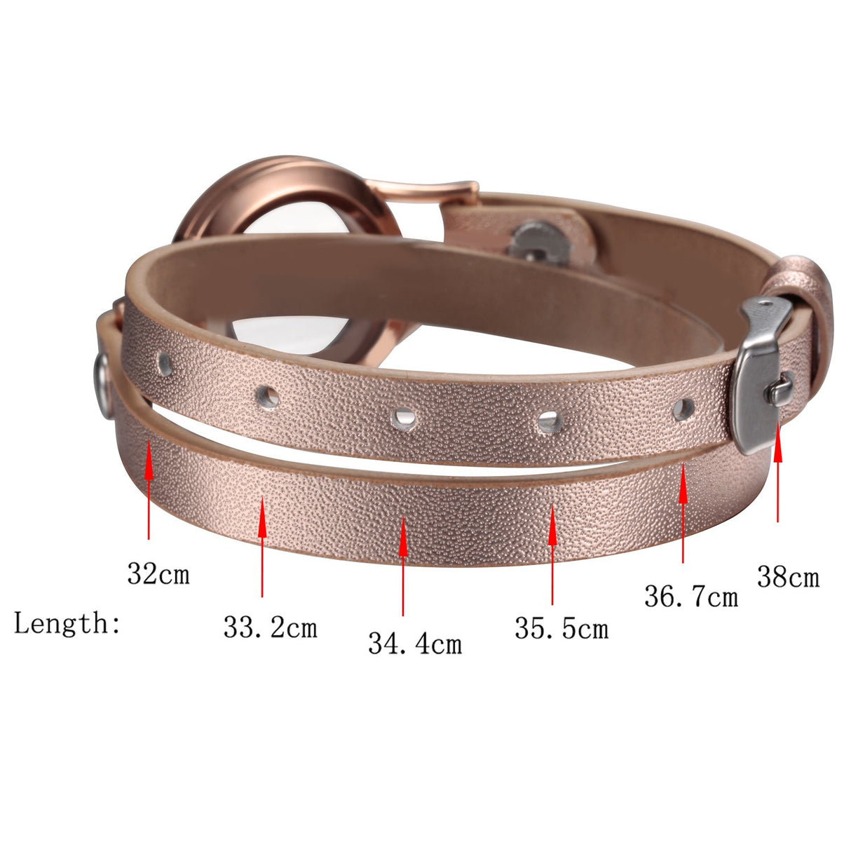 EVERLEAD Pulsera de cuero de doble envoltura en Acero