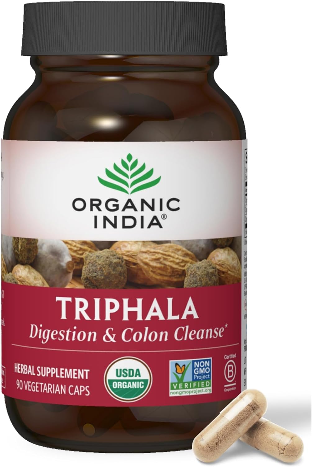 Cápsulas orgánicas de Triphala - Suplemento herbal vegano, adaptógeno